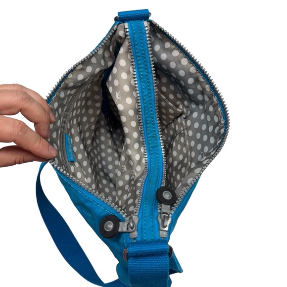 Kipling Alvar Crossbody Bag Purse Havana Blue Monkey 12”x9” Travel Streetwear - Picture 13 of 16